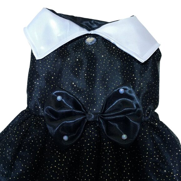 🎃👻 WEDNESDAY ADDAMS HALLOWEEN DOG PUPPY PET COSTUME GOTHIC BALL GOWN DRESS👻🎃 - Picture 8 of 10